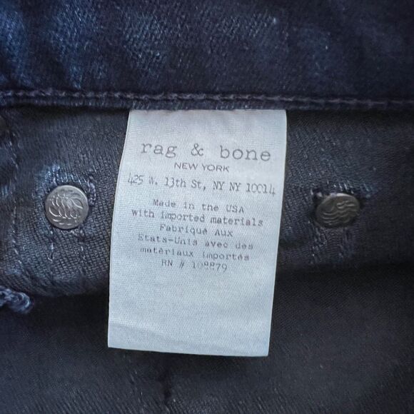 Rag & Bone Jeans Women's Size 26 Skinny Los Feliz Dark Wash Low Rise - Picture 7 of 12